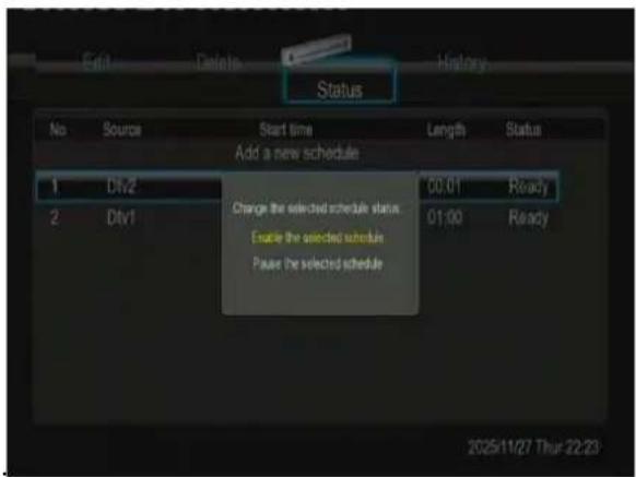 EMTEC Movie Cube V700H - Gepland opnameschema bekijken - 1