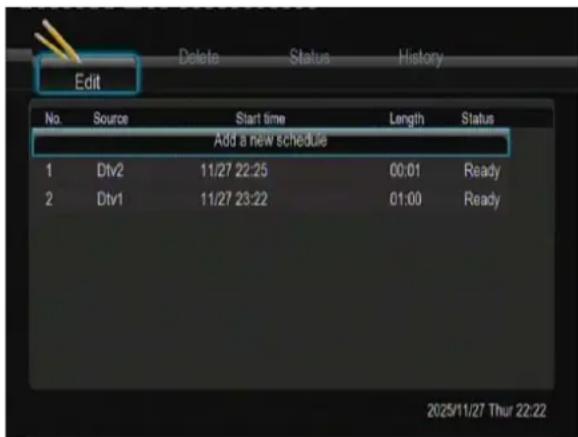 EMTEC Movie Cube V700H - Geplande opname bewerken - 1