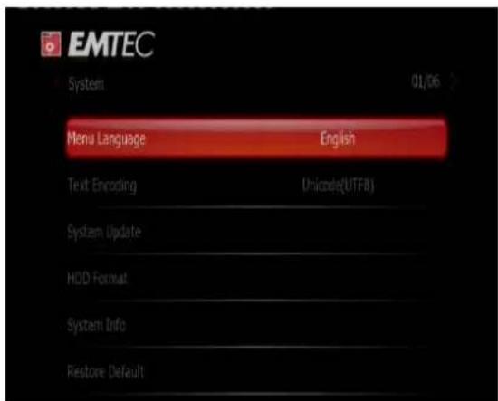 EMTEC Movie Cube V700H - Systeeminstellingen wijzigen - 1