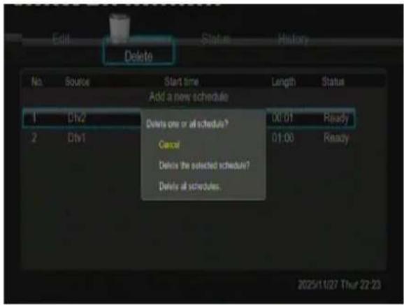 EMTEC Movie Cube V700H - Geplande opname verwijderen - 1