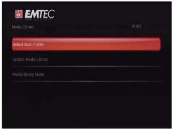 EMTEC Movie Cube V700H - Mediabibliotheek instellingen wijzigen - 1