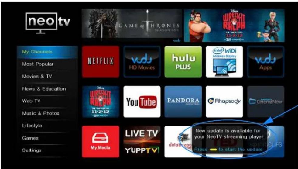 NETGEAR NeoTV NTV300 - Update Notification - 1