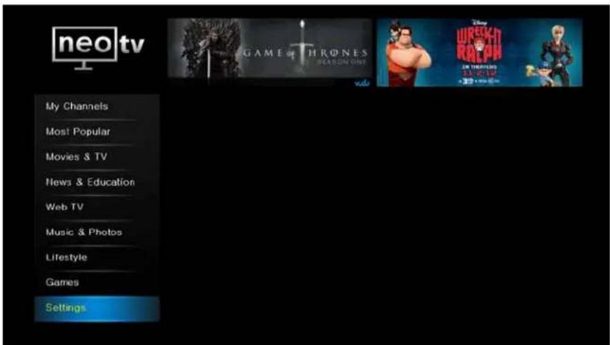 NETGEAR NeoTV NTV300 - To view or change the settings: - 1