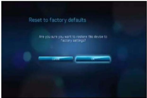 WESTERN DIGITAL TV Live - Reset to Factory Defaults - 2