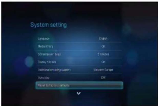 WESTERN DIGITAL TV Live - Reset to Factory Defaults - 1