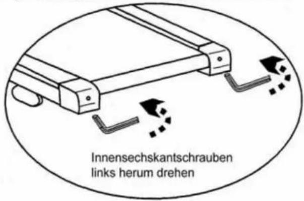 Innensechskantschrauben links herum drehen