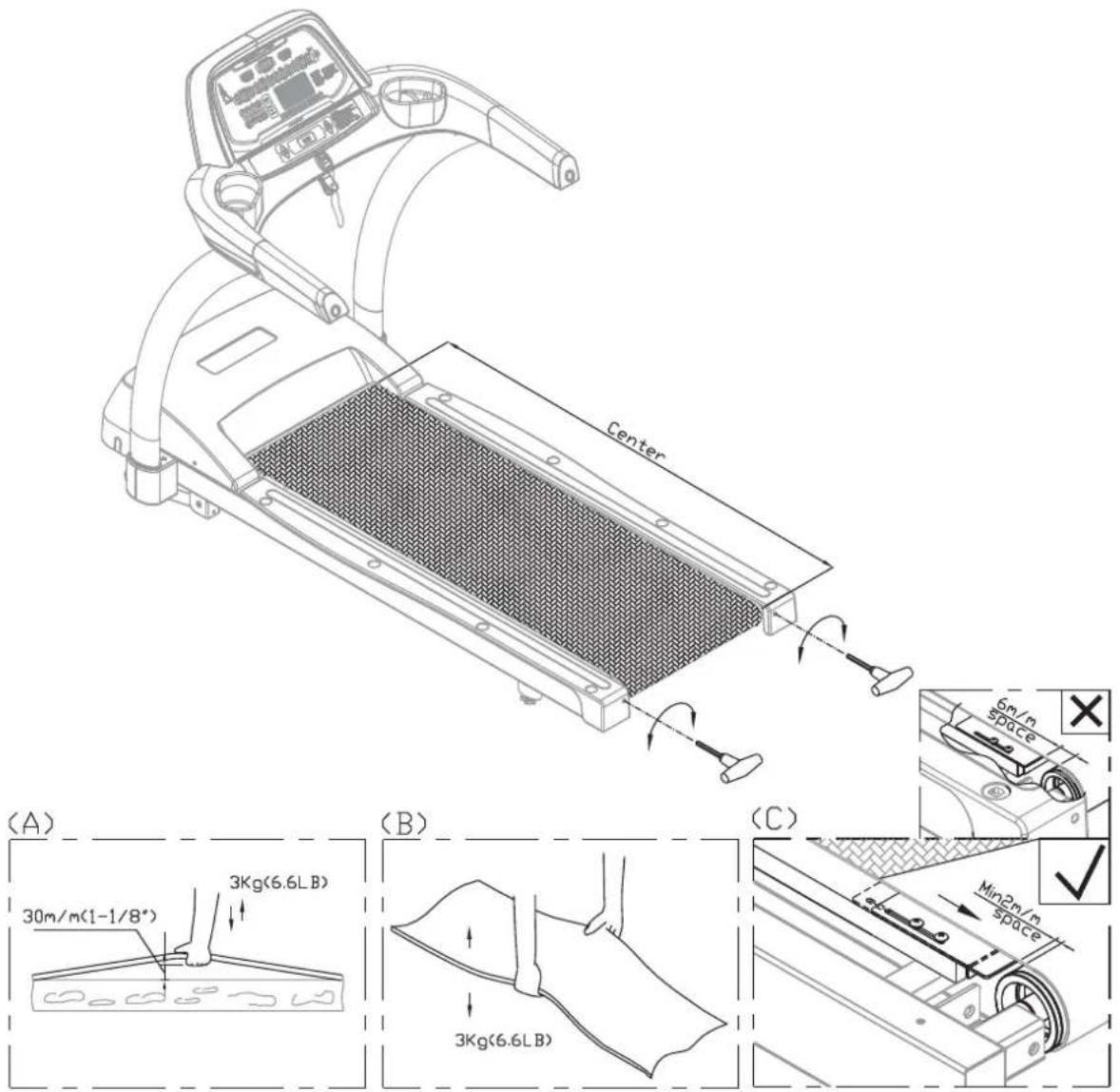 SportsArt T611 - STEP 7 Adjust Walk Belt Tightness - 1