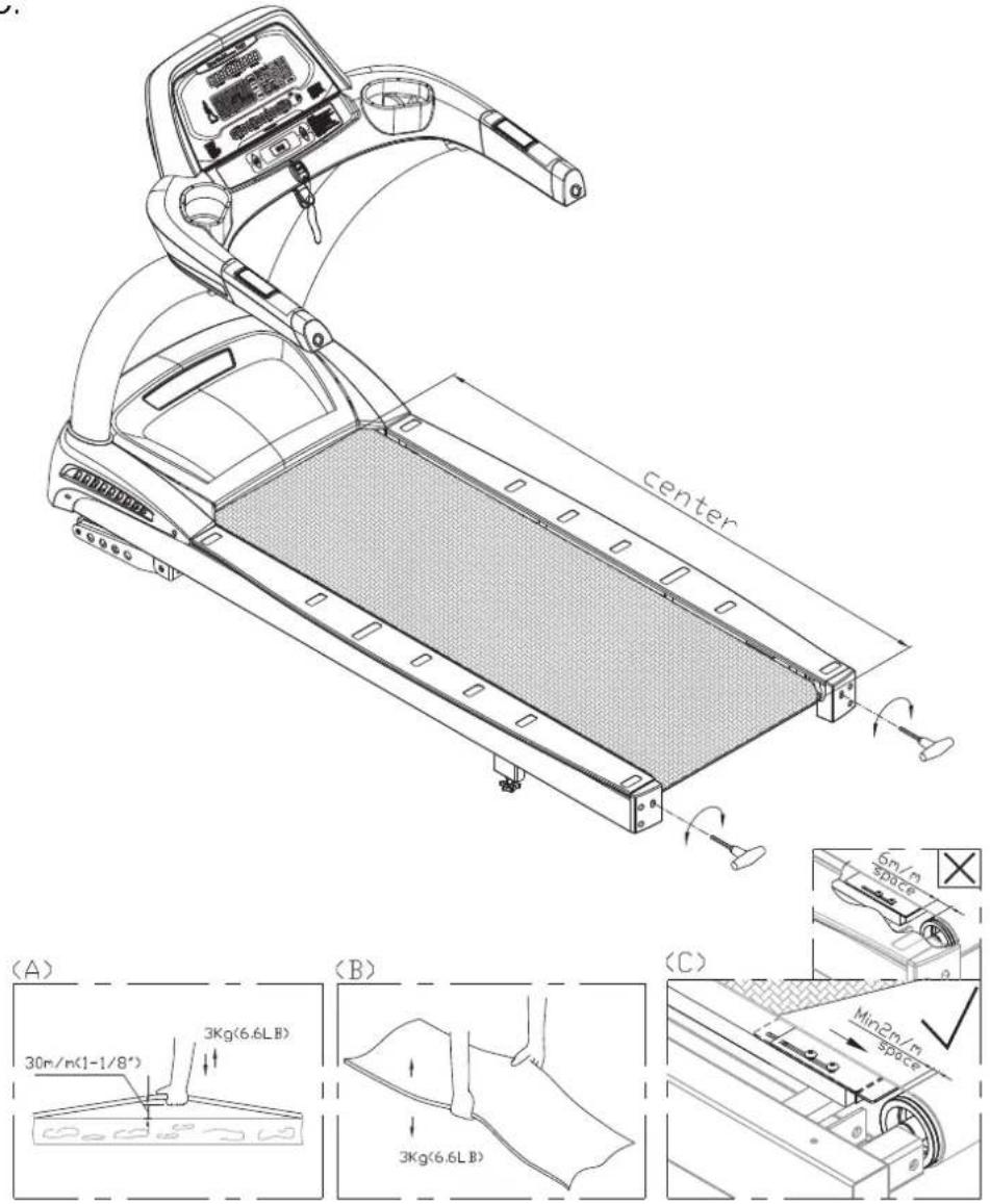 SportsArt T621 - STEP 7 Adjust Walk Belt Tightness - 1