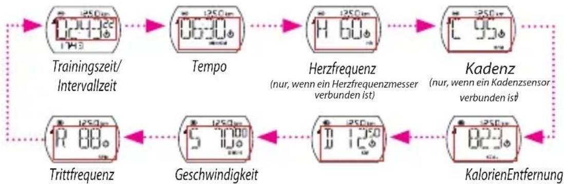 Bryton Cardio 30 - Zeit-/Trainingsanalysebildschirm anzeigen - 3