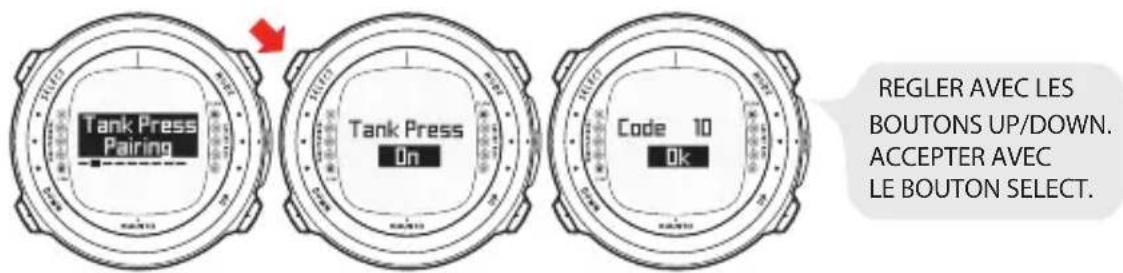 SUUNTO D4i - Réglage de la pression d'air - 1