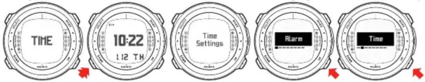 TIME 10:22 L12 TH Time Settings Alarm Time