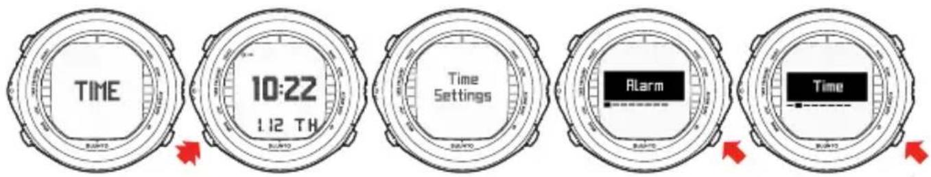 TIME 10:22 1:12 TH Time Settings Alarm Time
