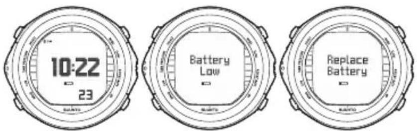 SUUNTO D9tx - Indicateur du niveau de pile - 1
