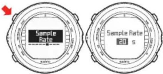 SUUNTO D9tx - Réglage de la fréquence de mémorisation - 1