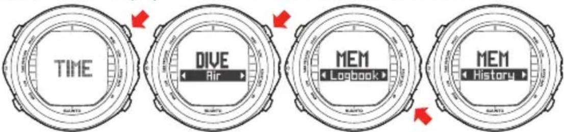 SUUNTO D9tx - Mode MEMORY (Mémoire) - 1