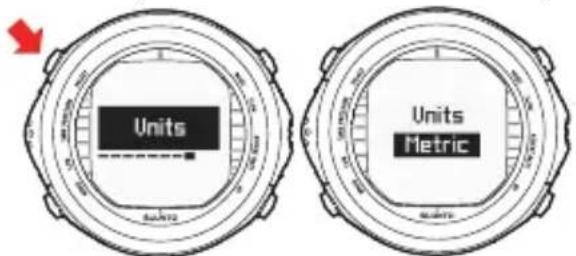 SUUNTO D9tx - Réglage des unités - 1