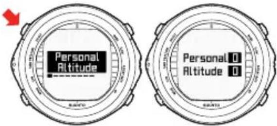 SUUNTO D9tx - Définition des paramètres personnel et d'altitude - 1
