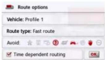BECKER Revo.2 - The Route options button - 2