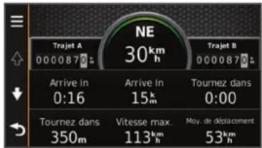 GARMIN nuvi 140T - Affichage de la page d'informations sur le trajet - 1