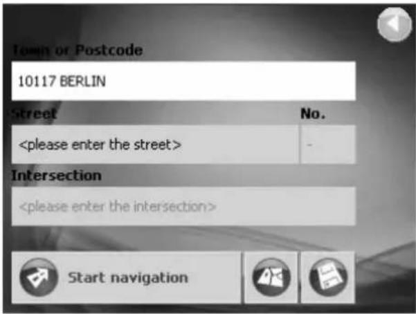 Town or Postcode 10117 BERLIN Street No. Intersection Start navigation