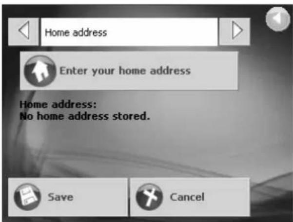 Home address Enter your home address Home address: No home address stored. Save Cancel