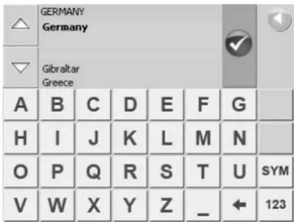 GERMANY Germany Gibraltar Greece A B C D E F G H I J K L M N O P Q R S T U SYM V W X Y Z _ ← 123