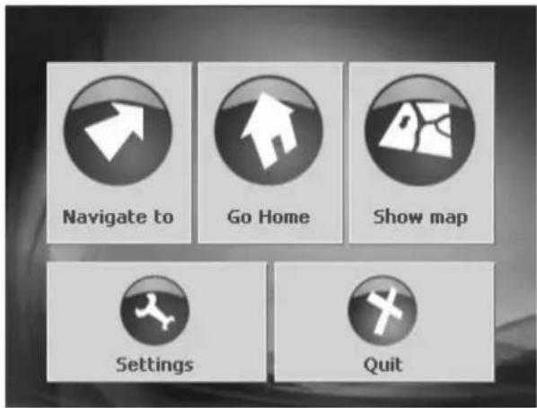 Navigate to Go Home Show map Settings Quit