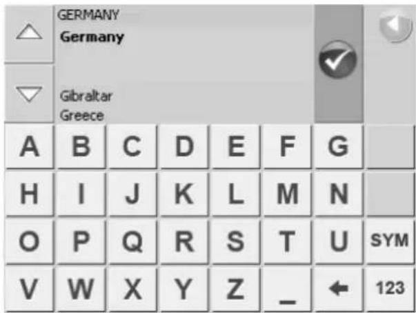 GERMANY Germany Gibraltar Greece A B C D E F G H I J K L M N O P Q R S T U SYM V W X Y Z _ ← 123