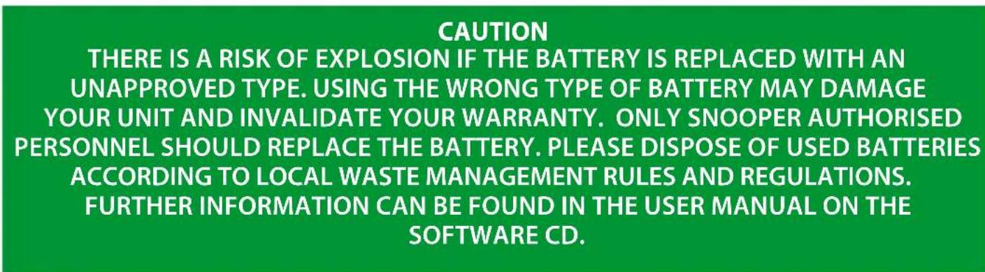 SNOOPER Truckmate S7000 - Charging the internal battery - 2