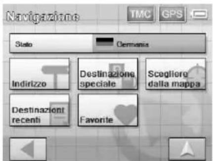 Navigazione Stato Germania Indirizzo Destinazione speciale Scegliero dalla mappa Destinazioni recenti Favorite