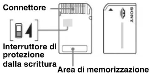 Connettore [ ] 4 Interruttore di protezione dalla scrittura Area di memorizzazione