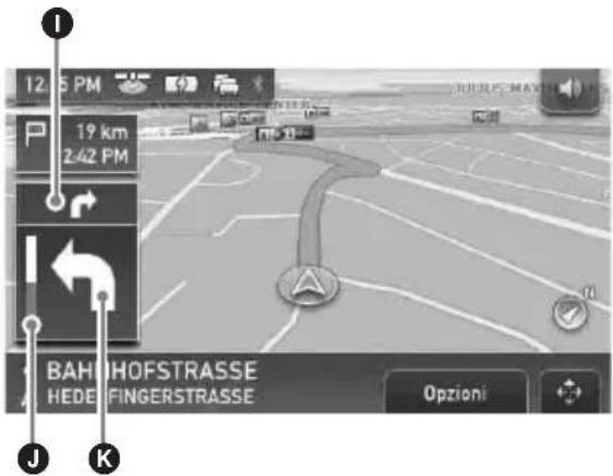12.5 PM 19 km 2:42 PM BAH HOFSTRASSE HEDE FINGERSTRASSE Opzioni J K