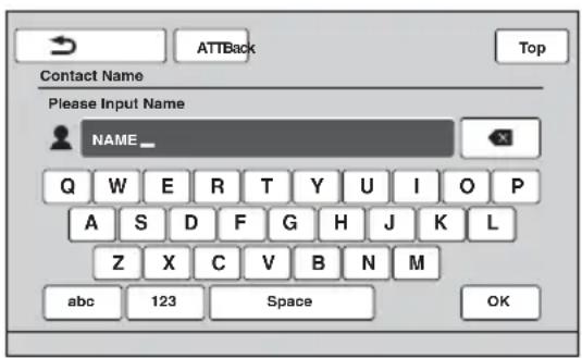 SONY XNV-770BT - Over het toetsenbord voor het bewerken van de naam - 1