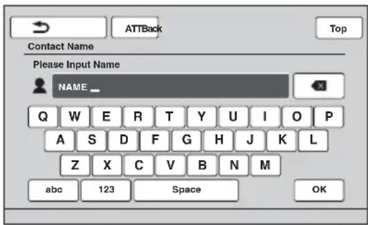 SONY XNV-770BT - A propos du clavier d'édition des noms - 1