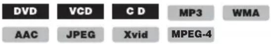 DVD VCD CD MP3 WMA AAC JPEG Xvid MPEG-4