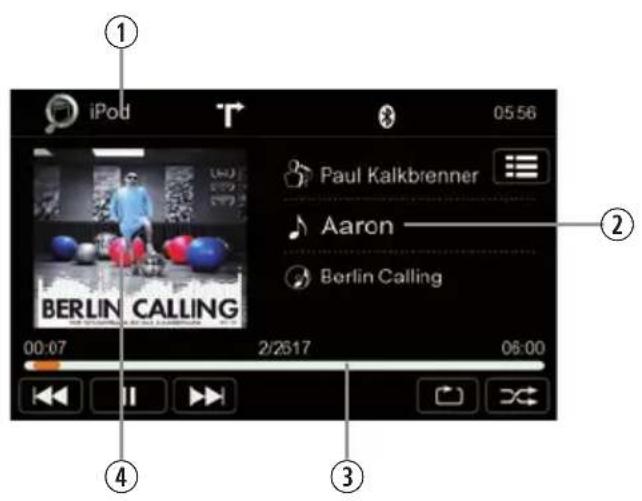 ZENEC Z-E3215 - BEDIENUNG DER iPOD/iPHONE WIEDERGABEQUELLE - 1