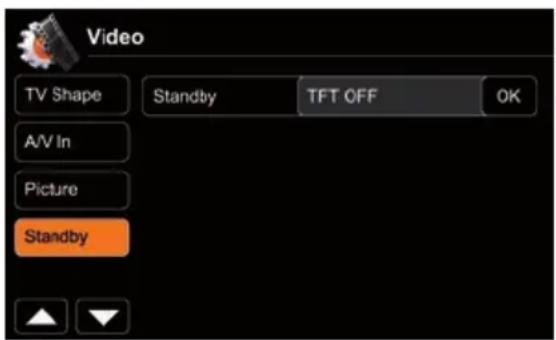 Video TV Shape Standby TFT OFF OK A/V In Picture Standby