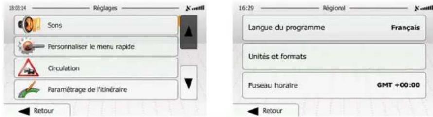 ZENEC ZE-NC3131D - Menu Réglages - 1
