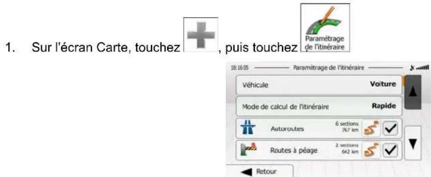ZENEC ZE-NC3811D - Modifier le véhicule utilisé dans la planification d'itinéraire - 1