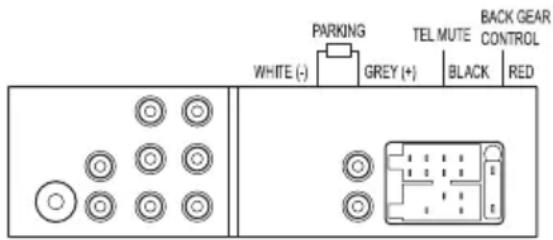 PARKING WHITE (-) GREY (+) BACK GEAR CONTROL BLACK RED