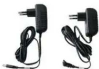 Two black electrical plugs with coiled wires, no visible text or symbols