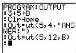 TEXAS INSTRUMENTS TI-84 Plus - Program Output - 1