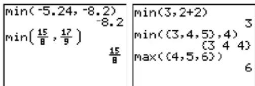 TEXAS INSTRUMENTS TI-84 Plus - min(, max( - 1