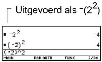 TEXAS INSTRUMENTS Voyage 200 - Een negatief getal invoerenEen negatief getal invoeren - 1