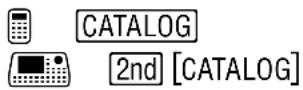 TEXAS INSTRUMENTS Voyage 200 - Het dialoogvenster CATALOG weergevenHet dialoogvenster CATALOG wee - 1