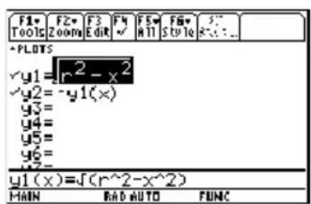 TEXAS INSTRUMENTS Voyage 200 - Definieer y2(x) = , de √ function - 1