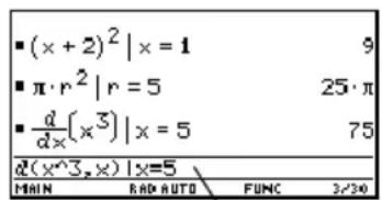 TEXAS INSTRUMENTS Voyage 200 - Substitueren voor een variabeleSubstitueren voor een variabele - 1