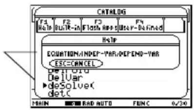 TEXAS INSTRUMENTS Voyage 200 - De CATALOGUS Help bekijken De CATALOGUS Help bekijken - 1