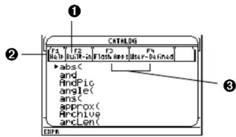 TEXAS INSTRUMENTS Voyage 200 - Het dialoogvenster CATALOG weergevenHet dialoogvenster CATALOG wee - 2