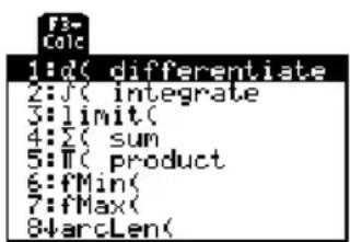 TEXAS INSTRUMENTS Voyage 200 - Het menu CalcHet menu Calc - 1